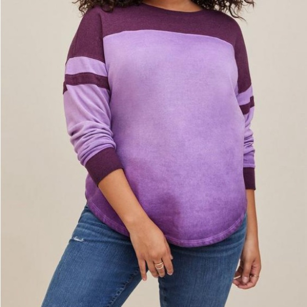 NEW Torrid Relaxed Fleece Crew Neck Sweatshirt Size 2X Sporty Loungewear Comfy - Picture 2 of 11